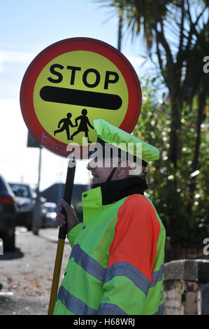 Un lecca-lecca lady in Falmouth, Regno Unito Foto Stock