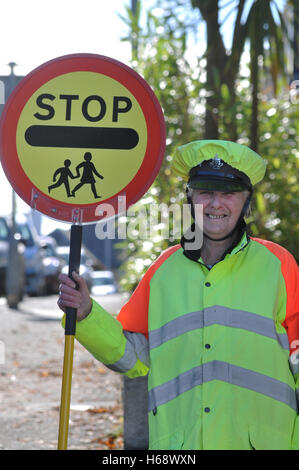 Un lecca-lecca lady in Falmouth, Regno Unito Foto Stock