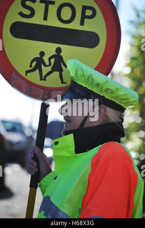 Un lecca-lecca lady in Falmouth, Regno Unito Foto Stock