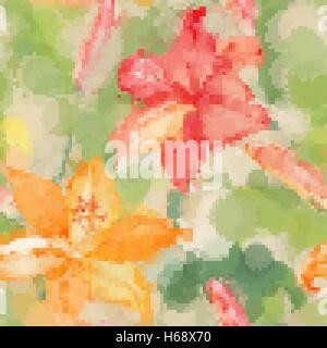 Floral seamless carta da parati in stile acquerello Illustrazione Vettoriale