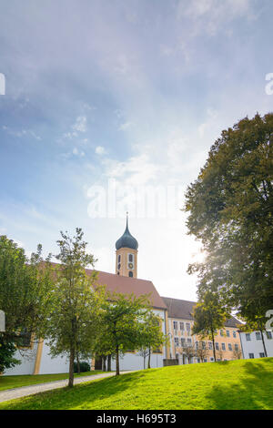 Gessertshausen: Oberschönenfeld Abbey, chiesa, Schwaben, Svevia, Baviera, Baviera, Germania Foto Stock