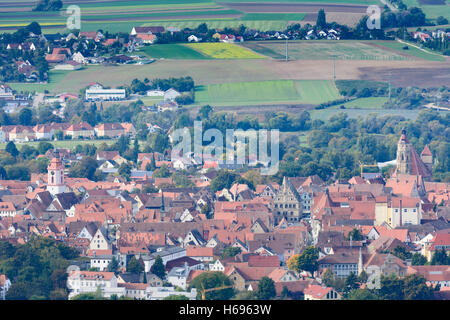 Weißenburg in Bayern: vista Weißenburg da Wülzburg castello fortezza, Mittelfranken, Media Franconia, Baviera, Baviera, Tedesco Foto Stock