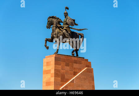 Monumento epopea di Manas su Ala-Too Square a Bishkek, Kirghizistan Foto Stock