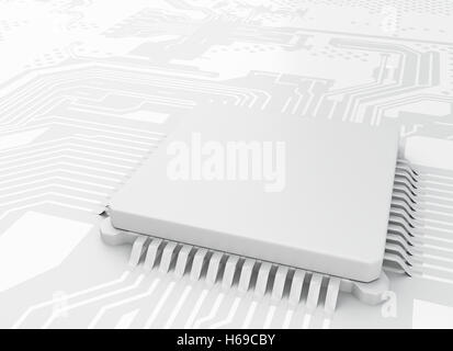 3D renderer immagine. Calcolatore centrale Proccesor CPU. Concetto tecnologico. Foto Stock