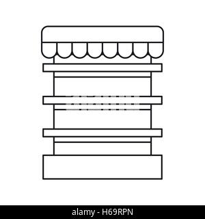 Supermercato vuoto frigorifero icona, stile contorno Illustrazione Vettoriale