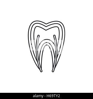 Dente di sezione trasversale di icona di stile di contorno Illustrazione Vettoriale