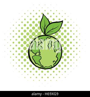 Mondo naturale icona fumetti Illustrazione Vettoriale