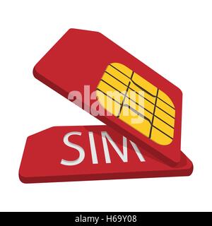 Red carte SIM icona cartoon Illustrazione Vettoriale
