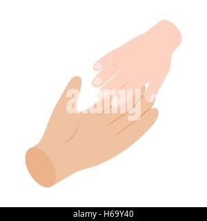 Grande e piccola mano isometrica Icone 3D Illustrazione Vettoriale