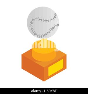 Trofeo di baseball isometrica Icone 3D Illustrazione Vettoriale