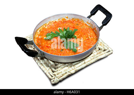 Uno turco-pan uova e peperoni (Menemen) Foto Stock