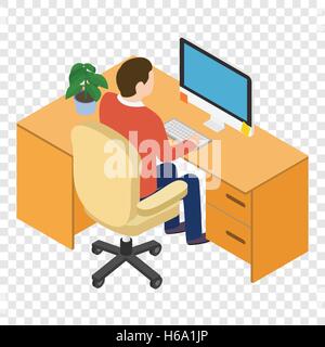 Vista isometrica di persone sul luogo di lavoro Illustrazione Vettoriale