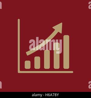 La crescente icona grafico. Il simbolo del progresso. Appartamento Illustrazione Vettoriale