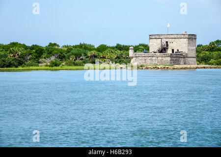 St. Augustine Florida, Fort Matanzas National Monument, parco, Matanzas Inlet Water River Water, spagnolo, i visitatori di viaggio turistico tour Foto Stock