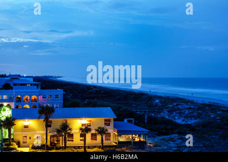 St. Saint Augustine Florida, South Beach Grill, ristorante, ristoranti, ristoranti, ristoranti, caffè, pesce, Oceano Atlantico, sera, FL160804071 Foto Stock