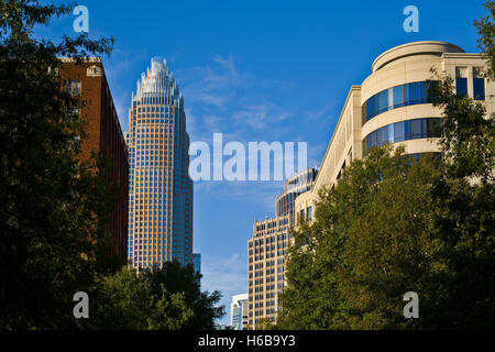 Architettura, Edifici nella città di Charlotte, NC Foto Stock