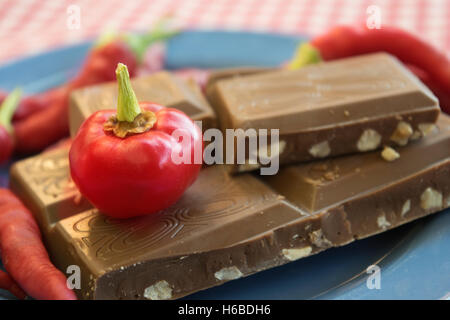 Cioccolato al peperoncino piccante Foto Stock