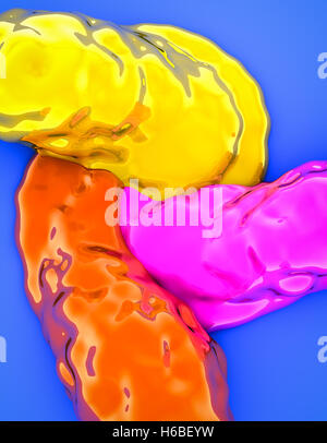 Vernice colorata schiacciato Foto Stock