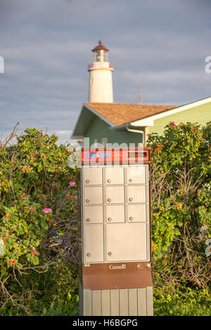 Canada Post gruppo rurale delle caselle di posta (Cap des Rosiers, Quebec, Canada) Foto Stock