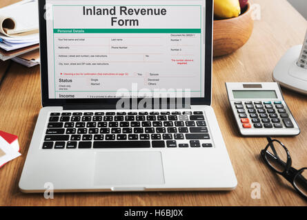 L Inland Revenue Dettagli modulo Concept Foto Stock