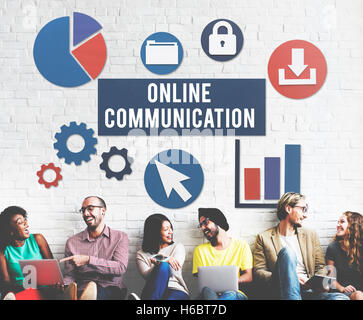 La comunicazione online Networking Connect Concept Foto Stock