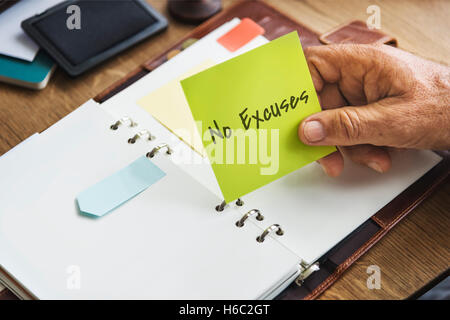 Non ci sono scuse denaro concetto bassa Foto Stock