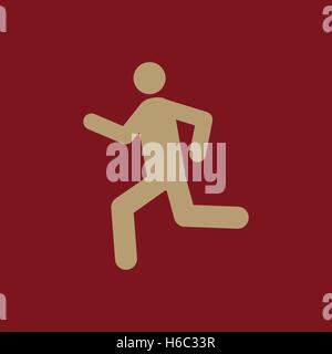 L'uomo icona in esecuzione. Eseguire il simbolo. Appartamento Illustrazione Vettoriale