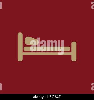 L'icona del letto. Hotel simbolo. Appartamento Illustrazione Vettoriale