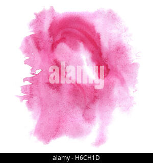 Acquerelli astratti splash rosa. acquerello drop blot isolato per il design art Foto Stock