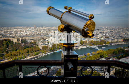 Parigi dalla Torre Eiffel, Francia Foto Stock