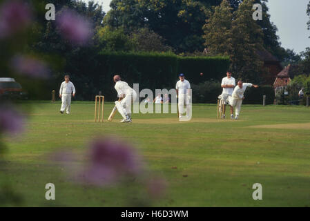 Villaggio partita di cricket. Matfield. Kent. In Inghilterra. Regno Unito Foto Stock