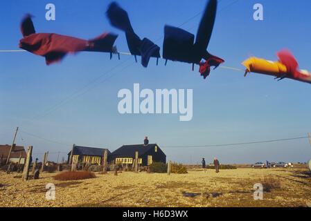 Derek Jarman's cottage a Dungeness. Kent. In Inghilterra. Regno Unito Foto Stock