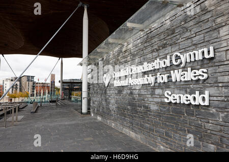 Senedd National Assembly for Wales edificio Galles Cardiff Regno Unito Foto Stock