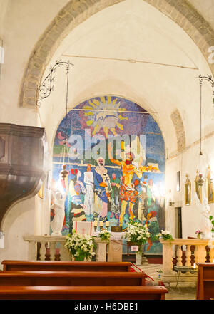 L'altare della Chiesa di San Giovanni Battista (Chiesa di San Ivan) a Budva, Montenegro Foto Stock