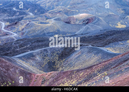 Il monte Etna e Catania, della Sicilia, Italia Foto Stock