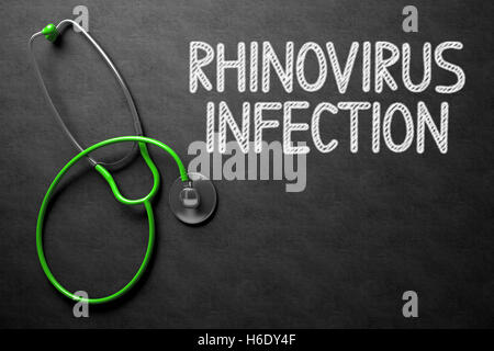 Infezione da rhinovirus sulla lavagna. 3D'illustrazione. Foto Stock