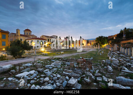 Le antiche rovine della città di Atene, Grecia. Foto Stock