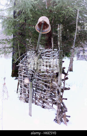 Villaggio rustico inverno Foto Stock