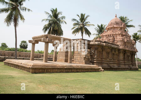 Tenkailasa santuario e il tempio di Brihadisvara, gangaikondacholapuram, Tamil Nadu, India. Foto Stock