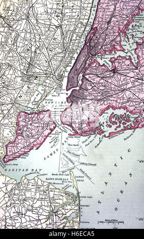 NEW YORK MAPPA 1921 Foto Stock