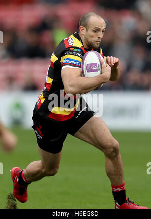 Gloucester's Charlie Sharples durante la European Challenge Cup, piscina uno corrisponde al Kingsholm Stadium, Gloucester. Foto Stock