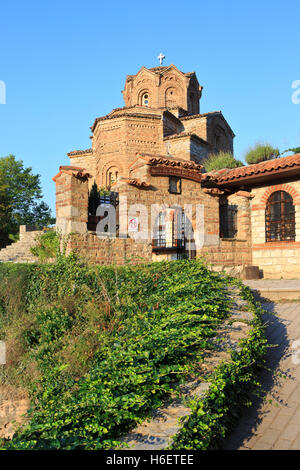 La duecentesca chiesa ortodossa orientale di San Giovanni a Kaneo a Ohrid Macedonia Foto Stock