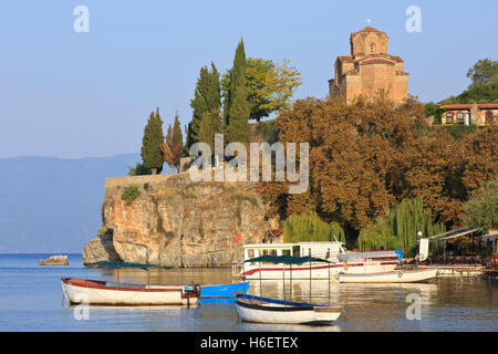 La duecentesca chiesa ortodossa orientale di San Giovanni a Kaneo a Ohrid Macedonia Foto Stock