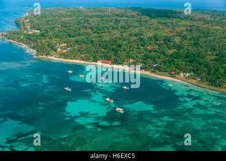 Vista aerea di Corn Island in Nicaragua dei Caraibi Foto Stock