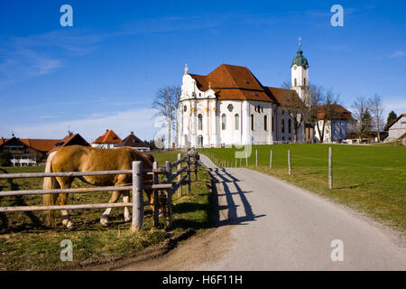 Cattedrale wieskriche in Baviera Germania Foto Stock