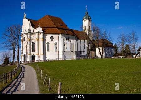 Cattedrale wieskriche in Baviera Germania Foto Stock