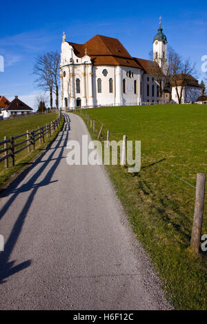 Cattedrale wieskriche in Baviera Germania Foto Stock