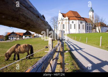 Cattedrale wieskriche in Baviera Germania Foto Stock