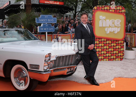 Londra - 19 Maggio 2016: Russell Crowe assiste il Nice Guys - UK film premiere Odeon Leicester Square a Londra Foto Stock