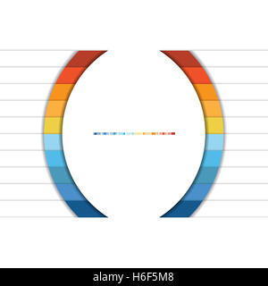 Modello Colorato Infografico semicirconferenze e strisce bianche per dieci aree di testo. Foto Stock